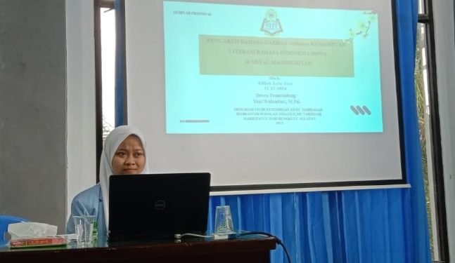Afifah Lela Sari saat Presentasi Proposal Skripsi